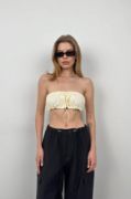 Lastik Detay Straplez Crop resmi